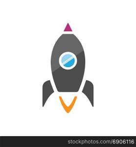 Classic spaceship icon on a white background