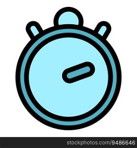 Classic stopwatch icon outline vector. Duration time. Calendar digital color flat. Classic stopwatch icon vector flat
