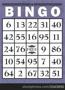 classic style bingo card