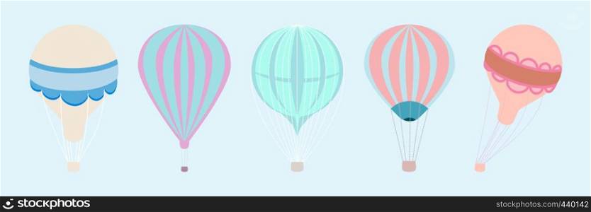 Classic style hot air balloons vector with 5 different varieties