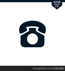 Classic Telephone icon collection in glyph style, solid color vector