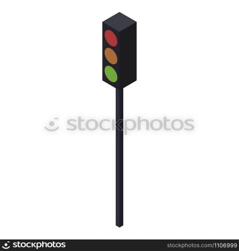 Classic traffic lights icon. Isometric of classic traffic lights vector icon for web design isolated on white background. Classic traffic lights icon, isometric style