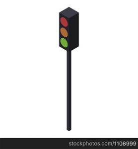 Classic traffic lights icon. Isometric of classic traffic lights vector icon for web design isolated on white background. Classic traffic lights icon, isometric style