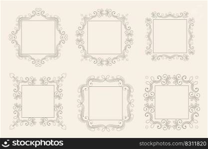 classic vintage floral frame set of six