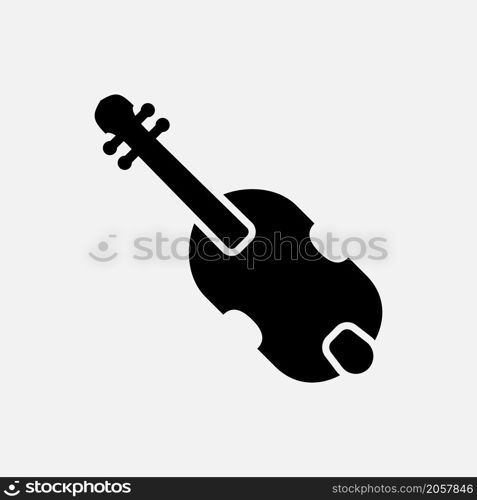 classic violin icon vector solid style