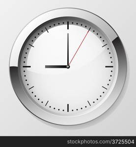 Classic wall clock with pointers at 9 o clock symbolizing beginning of working day. EPS10 file.