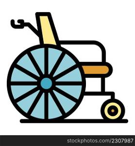 Classic wheelchair icon. Outline classic wheelchair vector icon color flat isolated. Classic wheelchair icon color outline vector