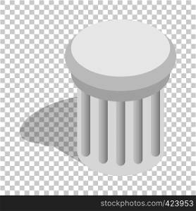 Classical column architecture element isometric icon 3d on a transparent background vector illustration. Classical column isometric icon