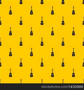 Classical guitar pattern seamless vector repeat geometric yellow for any design. Classical guitar pattern vector