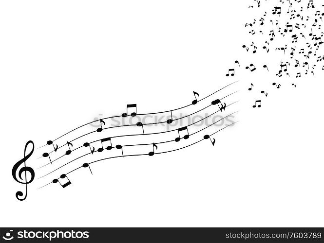 Classical musical notes with treble clef. Vector Illustrator. EPS10. Classical musical notes with treble clef. Vector Illustrator