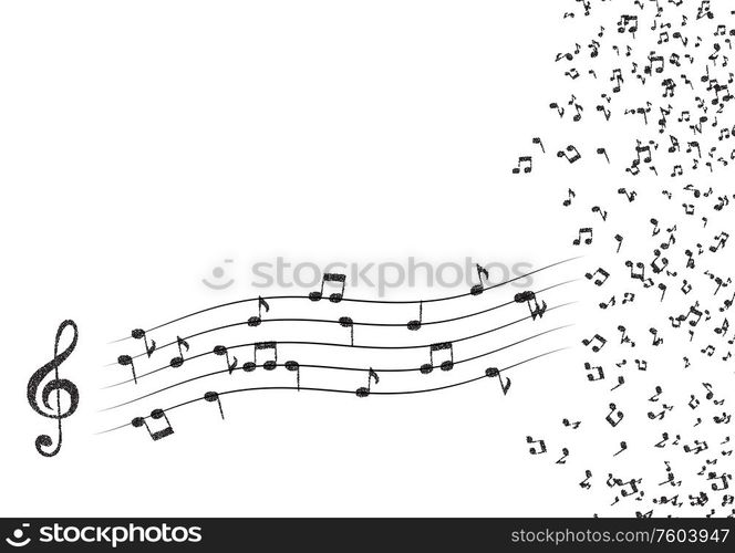 Classical musical notes with treble clef. Vector Illustrator. EPS10. Classical musical notes with treble clef. Vector Illustrator