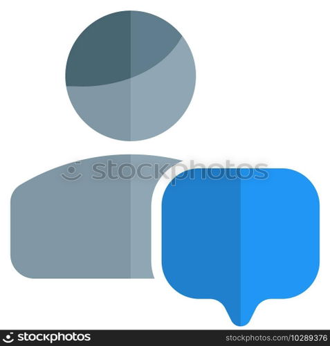 classical user using cellular chat message with speech bubble layout