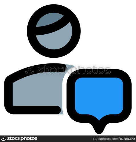 classical user using cellular chat message with speech bubble layout