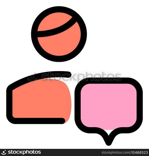 classical user using cellular chat message with speech bubble layout