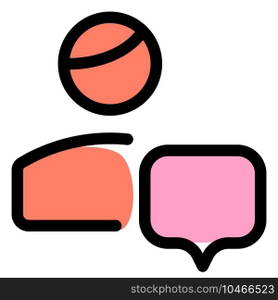 classical user using cellular chat message with speech bubble layout
