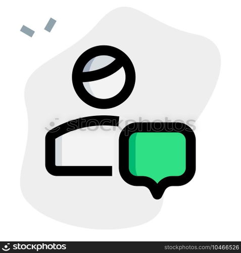 classical user using cellular chat message with speech bubble layout