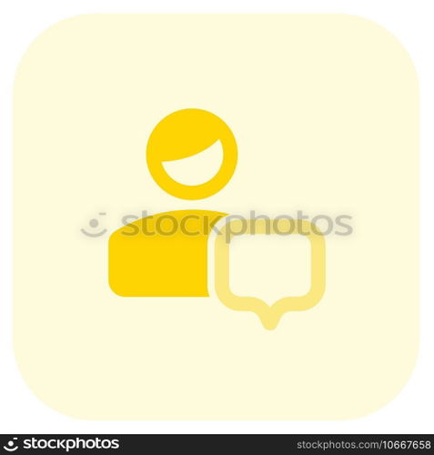 classical user using cellular chat message with speech bubble layout