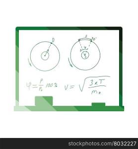 Classroom blackboard icon. Flat color design. Vector illustration.