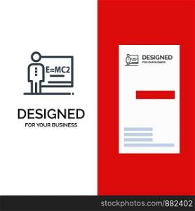 Classroom, Class, Teacher, Room Grey Logo Design and Business Card Template