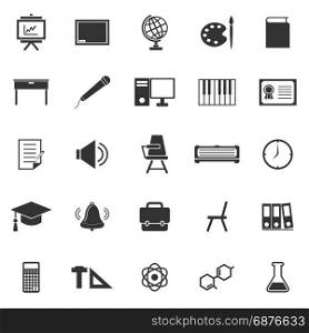 Classroom icons on white background, stock vector