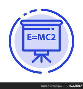 Classroom, Teacher, Board, Education Blue Dotted Line Line Icon