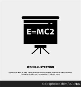 Classroom, Teacher, Board, Education Solid Black Glyph Icon