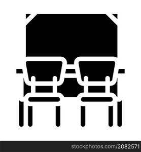 classroom with desk and chair glyph icon vector. classroom with desk and chair sign. isolated contour symbol black illustration. classroom with desk and chair glyph icon vector illustration