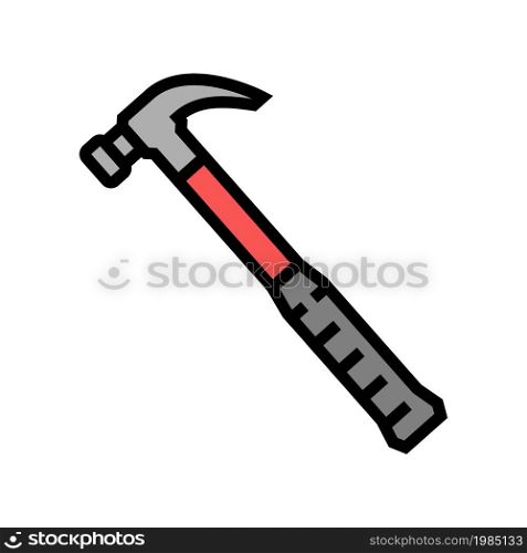 claw hammer tool color icon vector. claw hammer tool sign. isolated symbol illustration. claw hammer tool color icon vector illustration