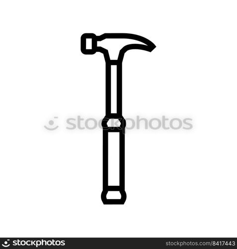 claw hammer tool line icon vector. claw hammer tool sign. isolated contour symbol black illustration. claw hammer tool line icon vector illustration