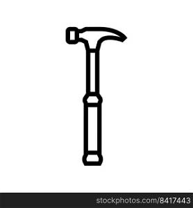 claw hammer tool line icon vector. claw hammer tool sign. isolated contour symbol black illustration. claw hammer tool line icon vector illustration