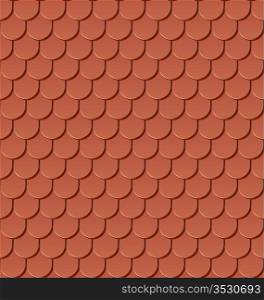 Clay roof tiles seamless vector pattern.