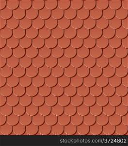 Clay roof tiles seamless vector pattern.