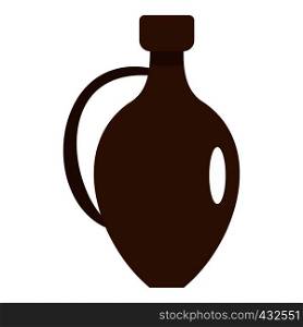 Clay wine jug icon flat isolated on white background vector illustration. Clay wine jug icon isolated