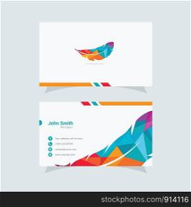 Clean and Elegant Feather Logo and Business Card Design