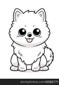  Clean and Simple Line Art: Pomeranian Coloring Page