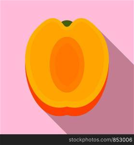 Clean apricot icon. Flat illustration of clean apricot vector icon for web design. Clean apricot icon, flat style