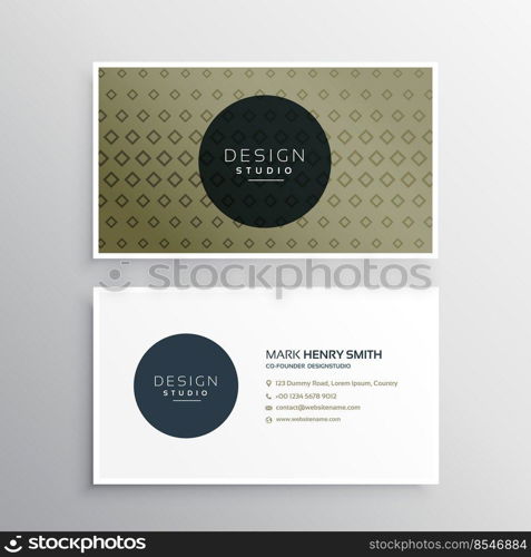 clean business card template with abstract geometric shapes pattern