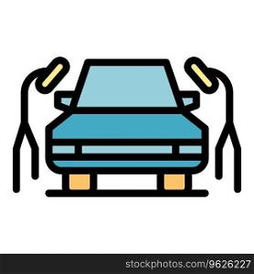 Clean car window icon outline vector. Wash pressure. Auto foam color flat. Clean car window icon vector flat