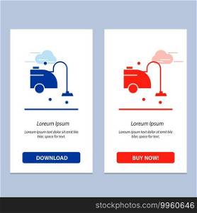 Clean, Cleaner, Cleaning, Vacuum  Blue and Red Download and Buy Now web Widget Card Template