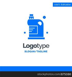 Clean, Cleaning, Drain, Fluid, Household Blue Solid Logo Template. Place for Tagline
