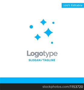 Clean, Cleaning, Neat, Wash, Washing Blue Solid Logo Template. Place for Tagline