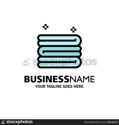 Clean, Cleaning, Towel Business Logo Template. Flat Color
