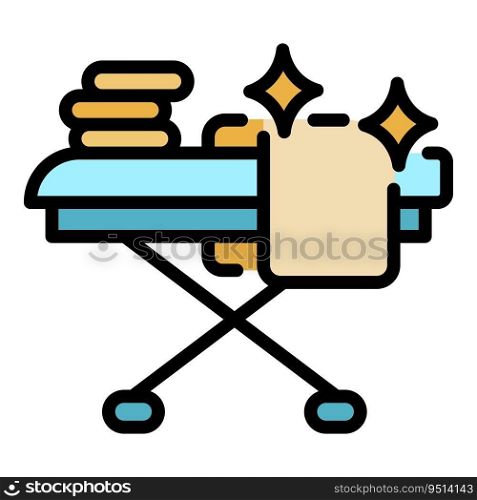 Clean clothes icon outline vector. Iron steam. Electric steam color flat. Clean clothes icon vector flat