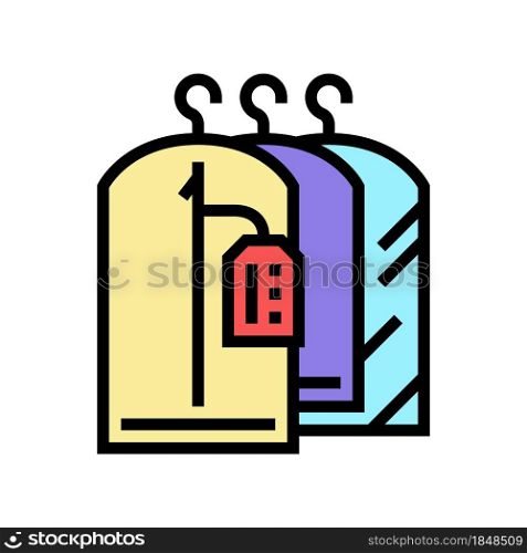 clean clothes in dry cleaning service color icon vector. clean clothes in dry cleaning service sign. isolated symbol illustration. clean clothes in dry cleaning service color icon vector illustration
