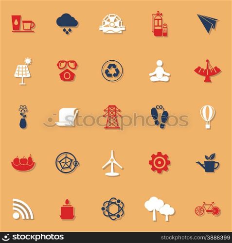 Clean concept classic color icons with shadow, stock vector