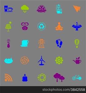Clean concept icons fluorescent color on gray background, stock vector