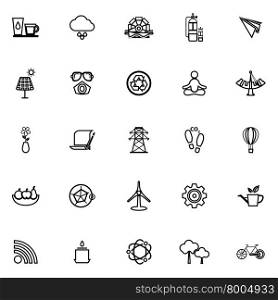 Clean concept line icons on white background, stock vector