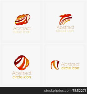 Clean elegant circle shaped abstract geometric logo. Universal for any idea. Vector illustration. Clean elegant circle shaped abstract geometric logo. Universal for any idea