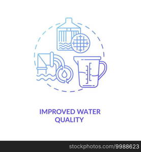 Clean energy and health of river concept icon. Improve generation and environment idea thin line illustration. Process of filtering water. Vector isolated outline RGB color drawing. Clean energy and health of river concept icon