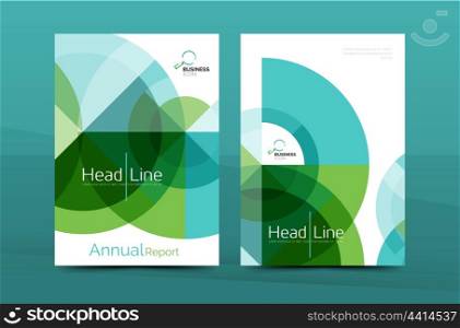 Clean geometric design annual report cover, leaflet business cover page, brochure flyer layout, abstract presentation background poster, A4 size
